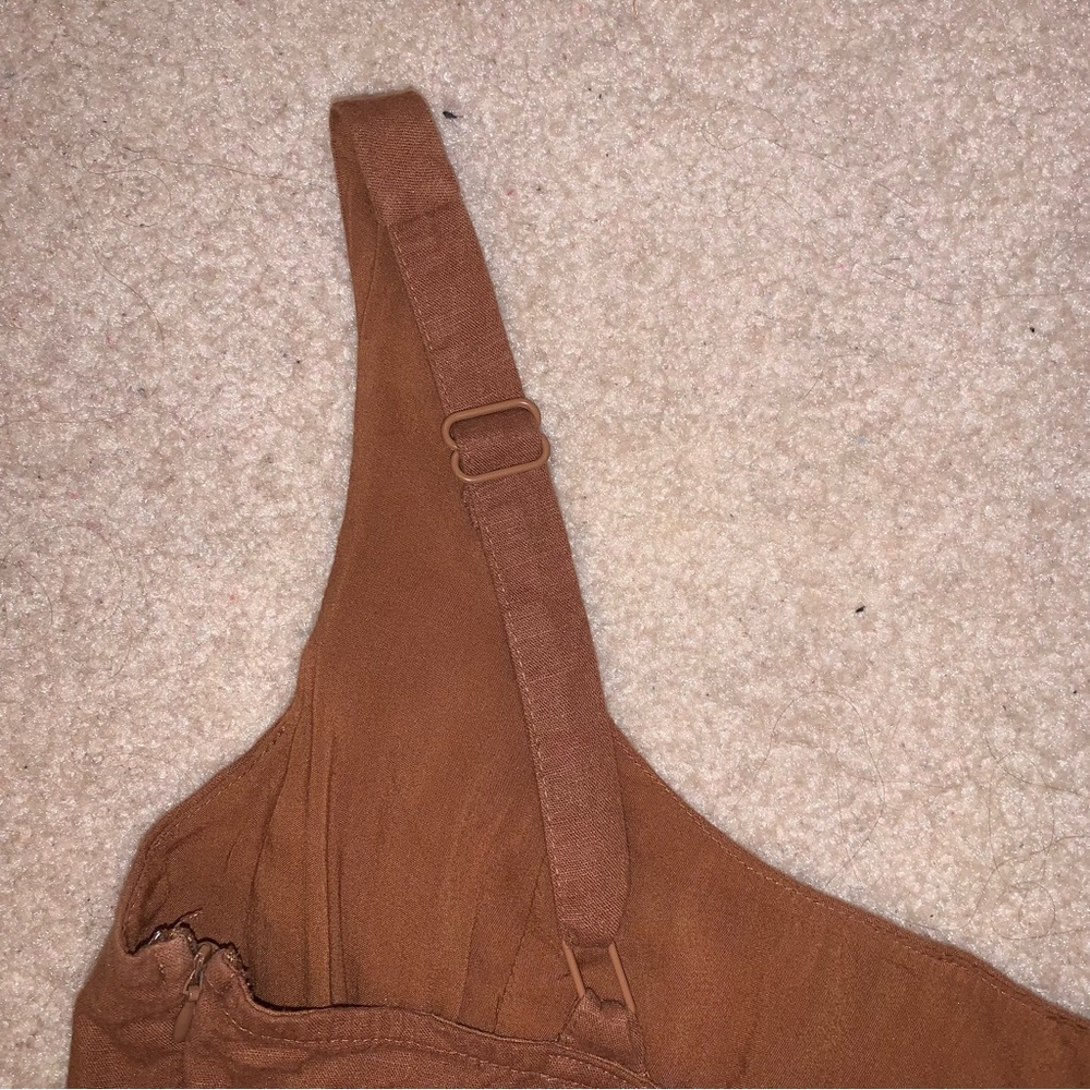 Urban Outfitters Sleeveless Mini Dress Tan/Chocolate Brown - Picture 3 of 8